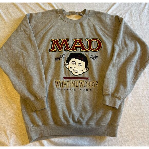 Mad Size Large Magazine What Me WorryVintage Sweatshirt Crewneck Vintage - Picture 1 of 6